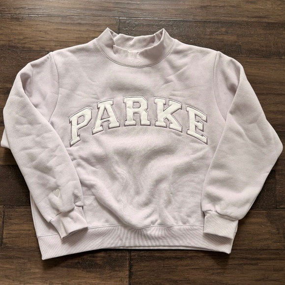 PARKE Valentines Day Lavendar Mock Neck Sweatshirt Sz L/XL NEW Authentic!!